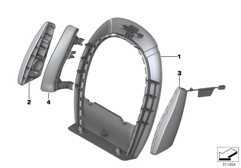 Set, front, backrest trims