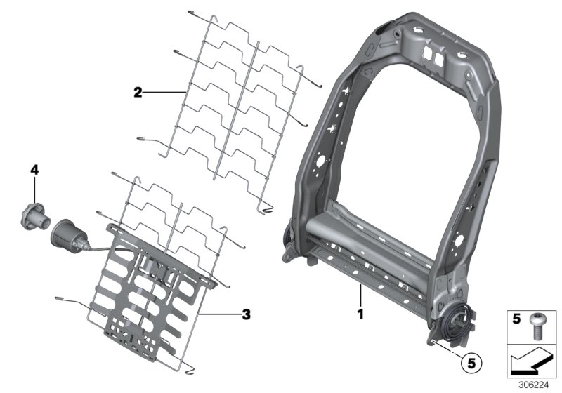 Seat, front, backrest frame