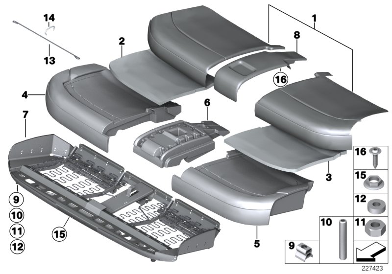 Seat, rear, cushion, & cover, basic seat