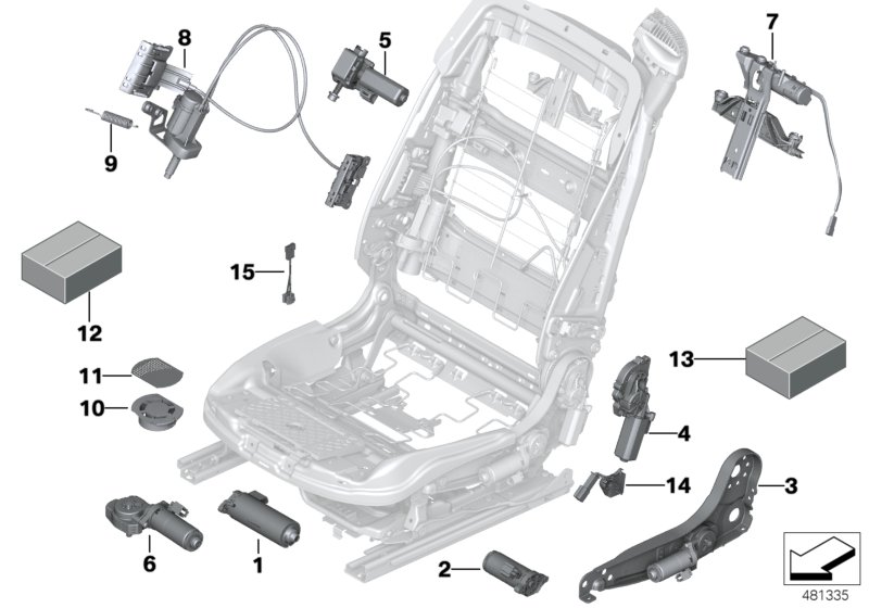 Seat, front, electrical system & drives
