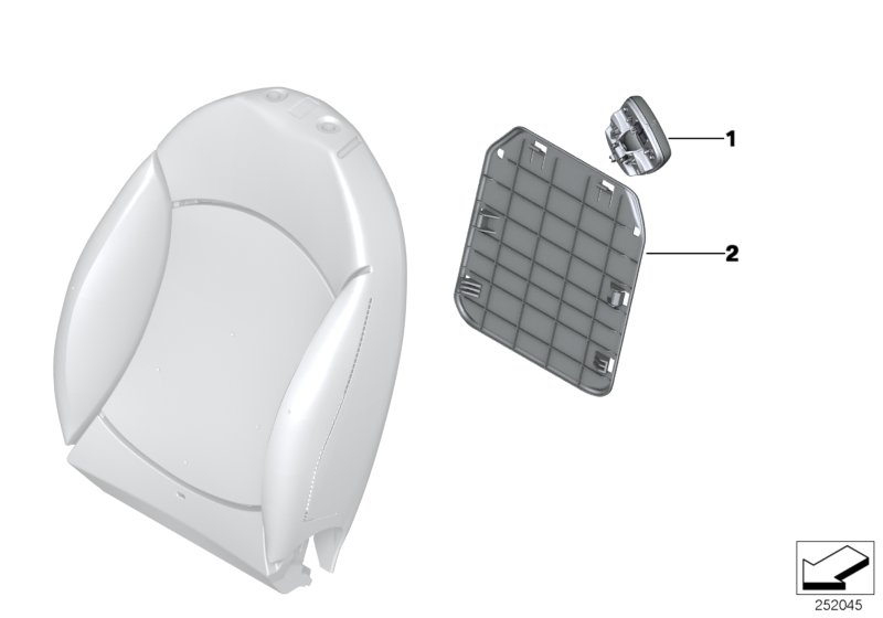 Set, front, backrest trims