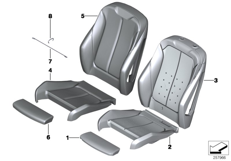 Seat, front, cushion &cover, sports seat