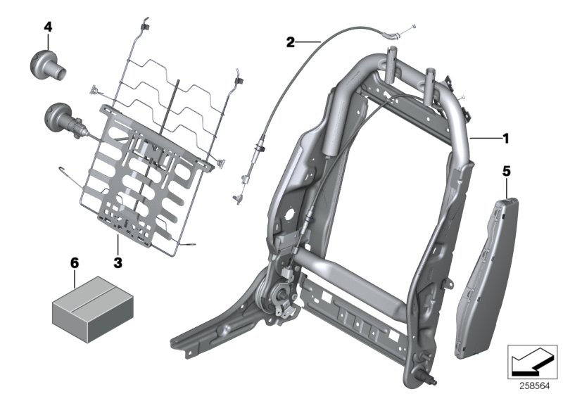 Seat, front, backrest frame