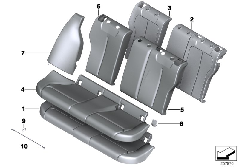 Seat, rear, cushion, & cover, basic seat