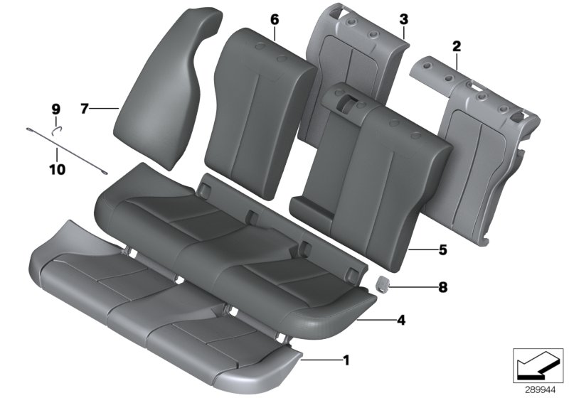 Seat, rear, cushion, & cover, basic seat