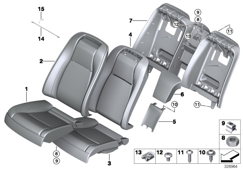 Seat, rear, cushion, & cover, basic seat