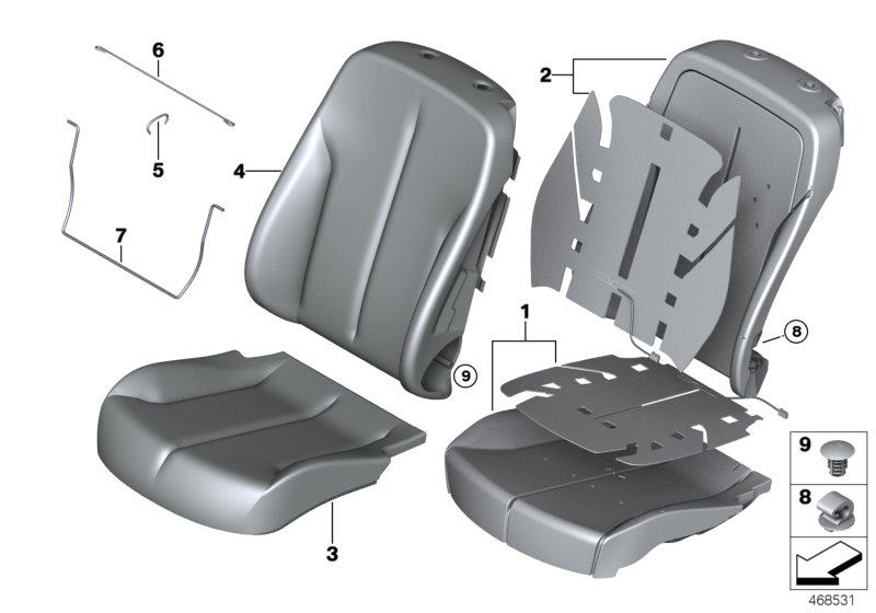 Seat, front, cushion, & cover,basic seat