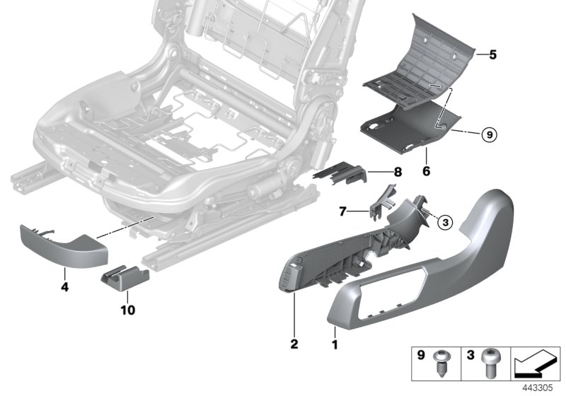 Seat, front, seat panels, electrical
