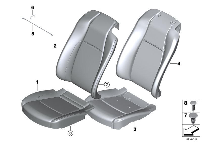 Seat, front, cushion, & cover,basic seat
