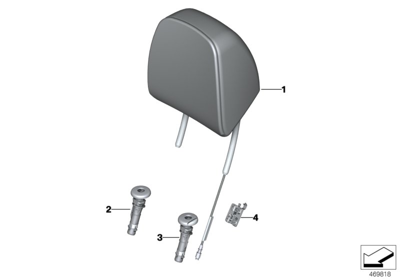 Seat, front, head restraint