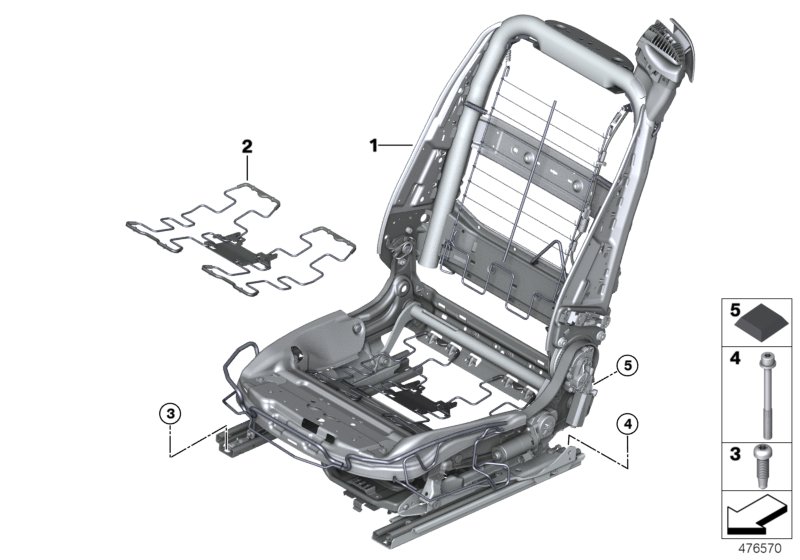 Front seat backrest frame