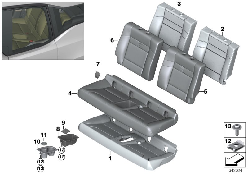 Seat, rear, cushion, & cover, basic seat