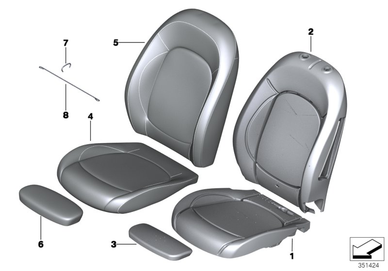 Seat, front, cushion, & cover,basic seat
