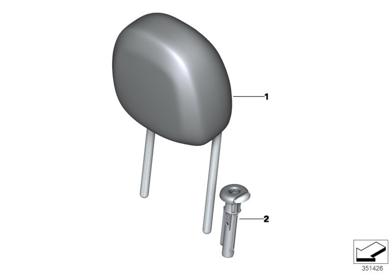 Seat, front, head restraint