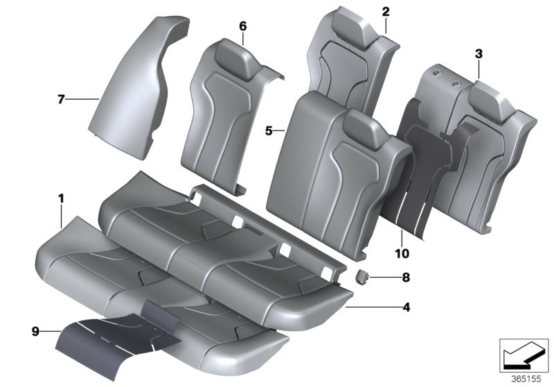 Seat, rear, cushion, & cover, basic seat
