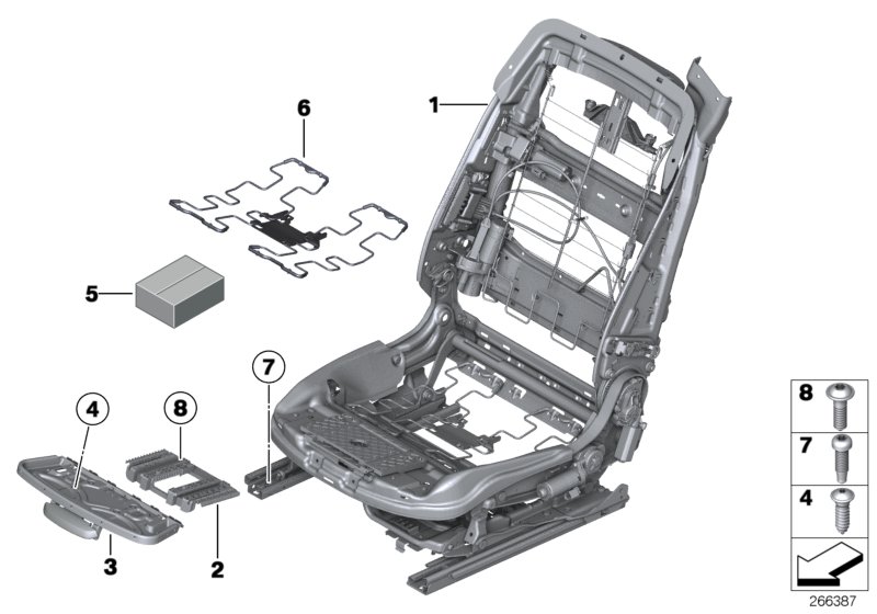 Front seat backrest frame