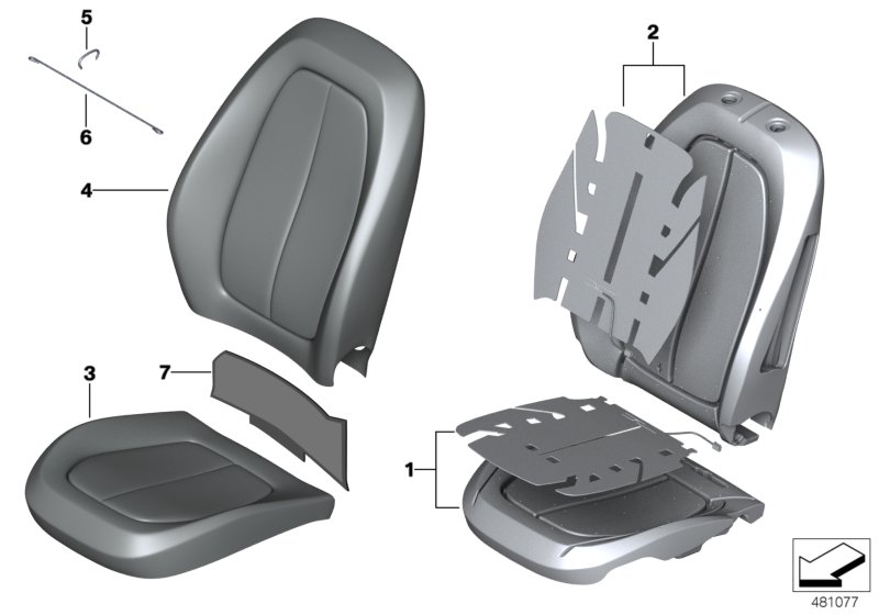 Seat, front, cushion, & cover,basic seat