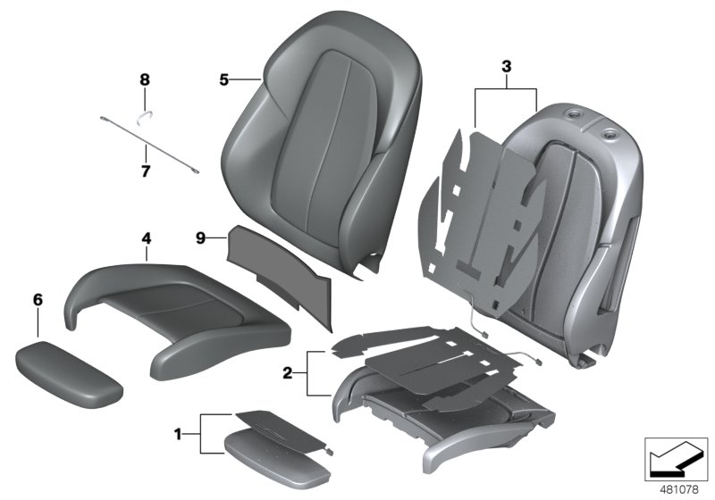 Seat, front, cushion &cover, sports seat