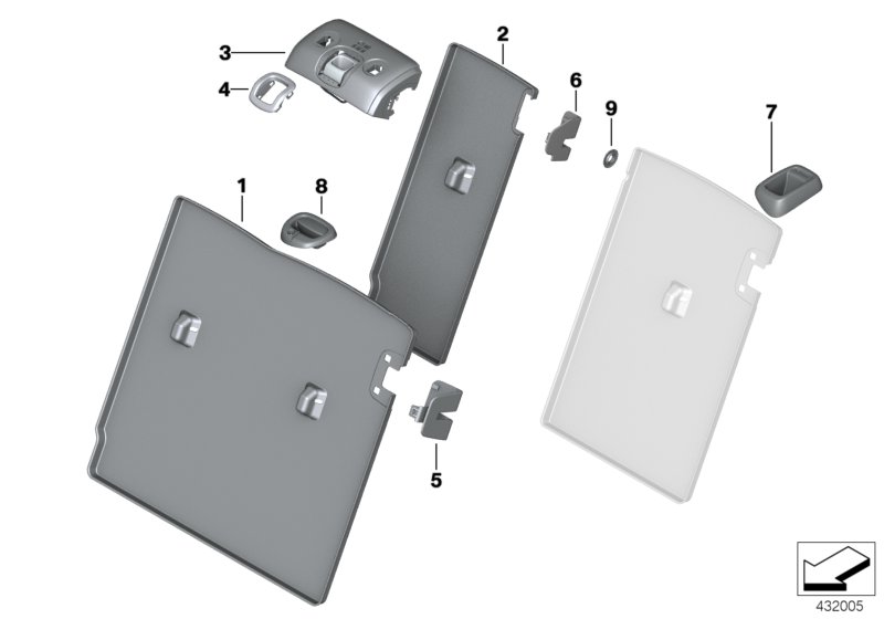 Seat, rear, backrest trims