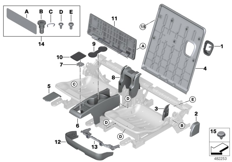 Seat, rear, seat finishers, 3rd row