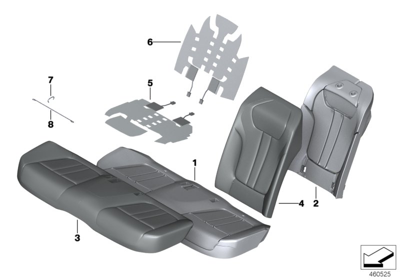 Seat, rear, cushion, & cover, basic seat
