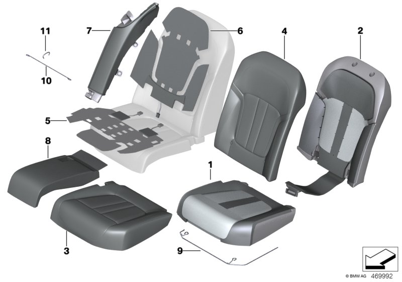 Seat, rear,cushion, & cover,comfort seat