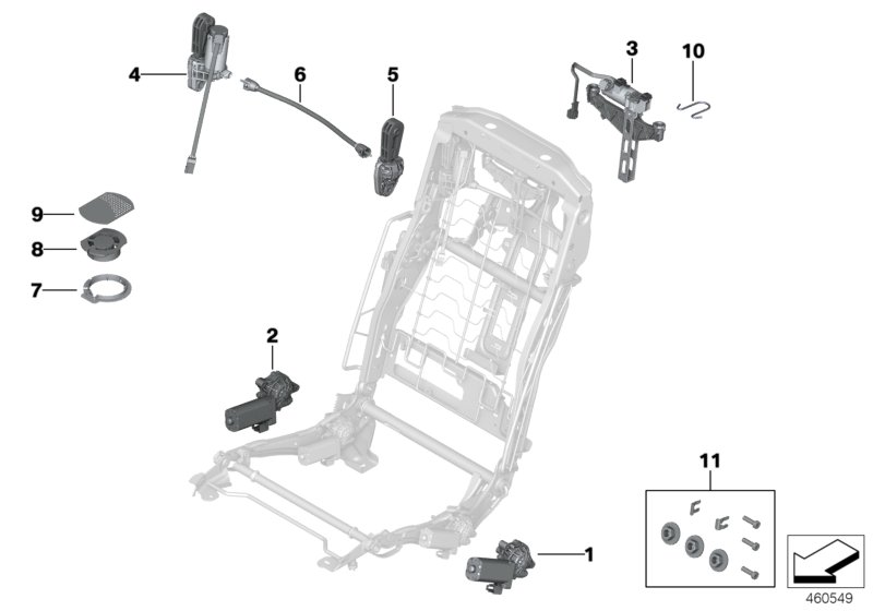 Seat, rear, electrical system and drives