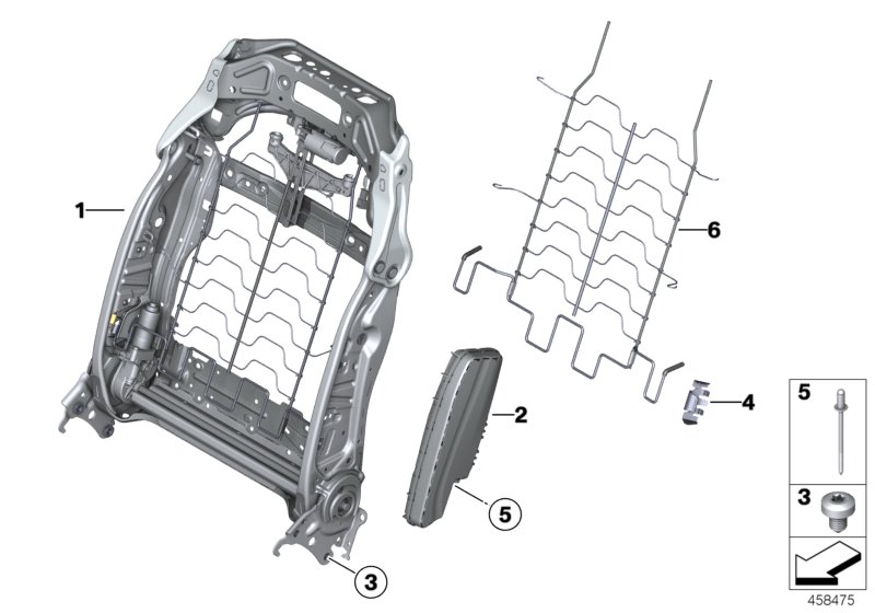 Seat, front, backrest frame