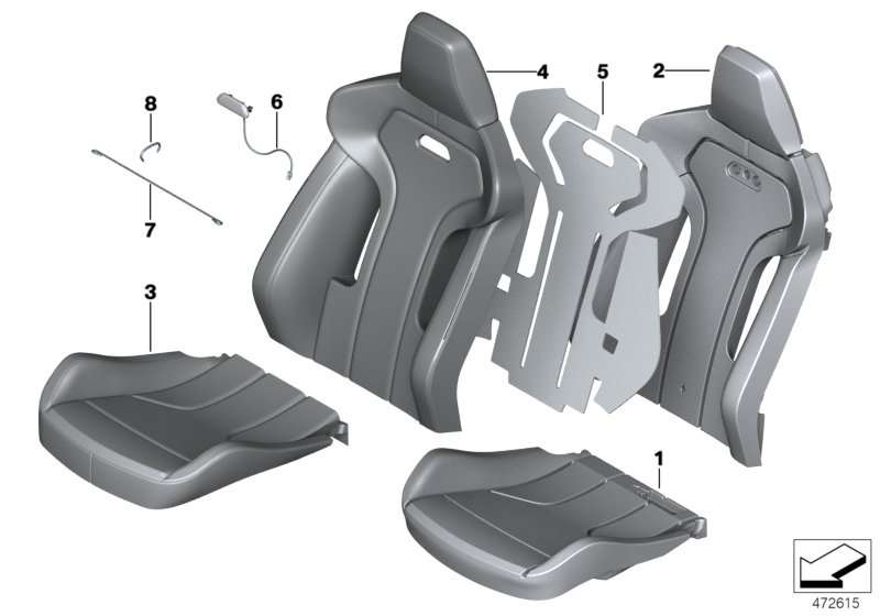 Seat, front, cushion &cover, sports seat