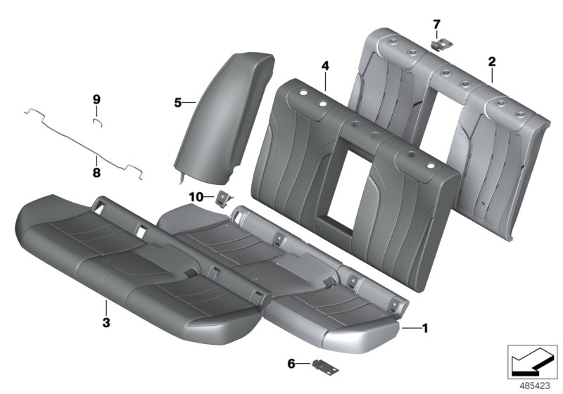 Seat, rear, cushion, & cover, basic seat