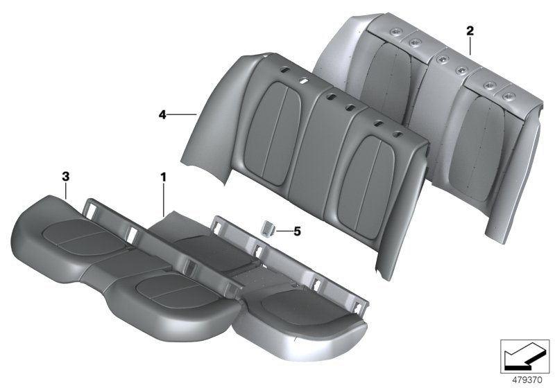 Seat, rear, cushion, & cover, basic seat
