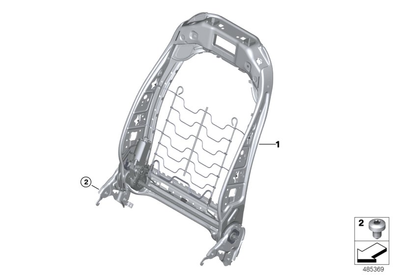Seat, front, backrest frame