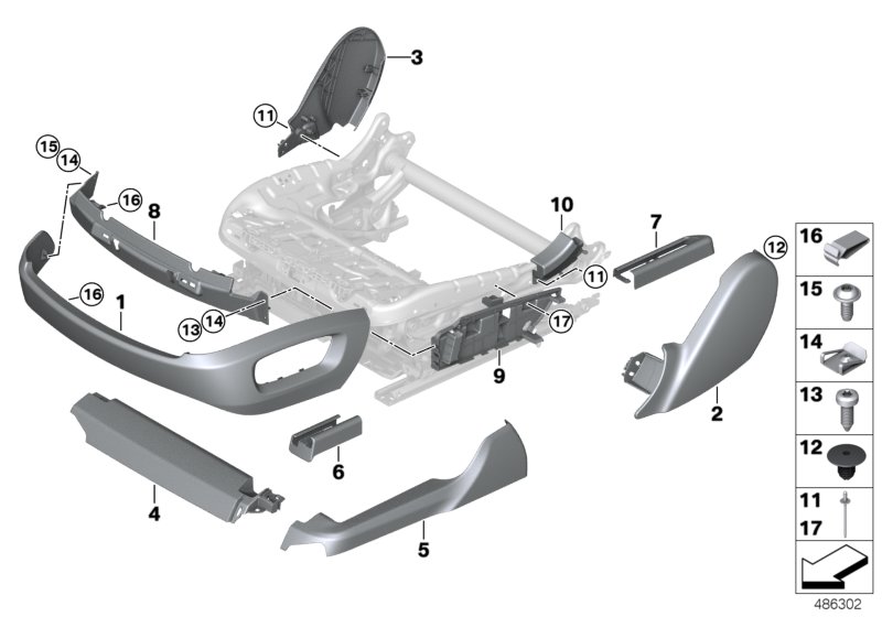 Seat front seat coverings