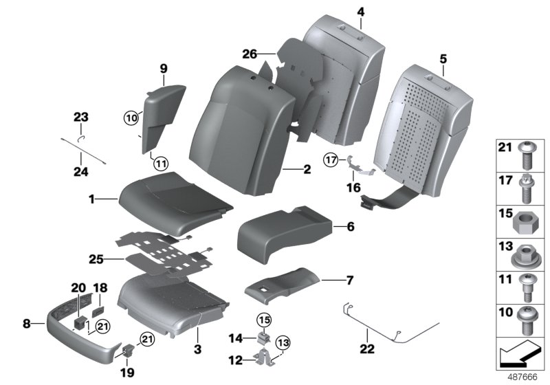 Seat, rear,cushion, & cover,comfort seat