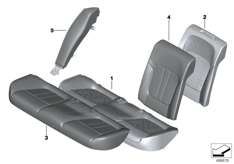 Seat, rear,cushion, & cover,comfort seat