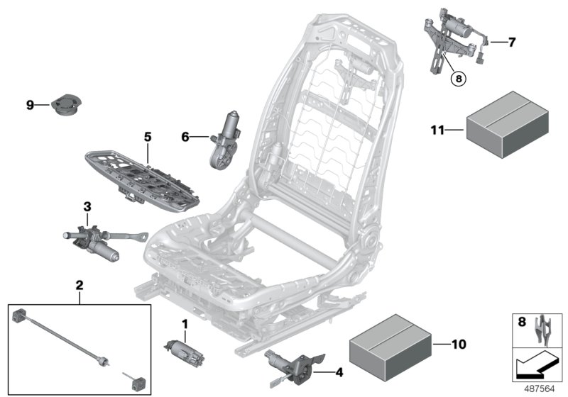 Seat, front, electrical system & drives