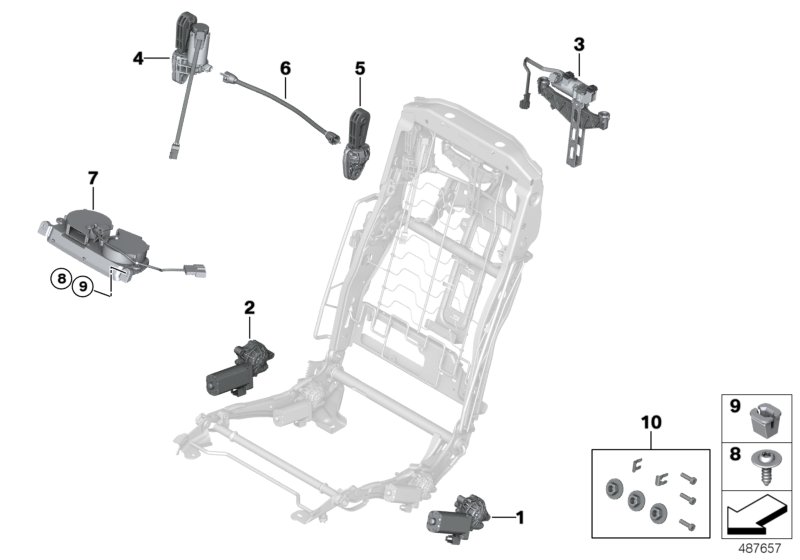 Seat, rear, electrical system and drives