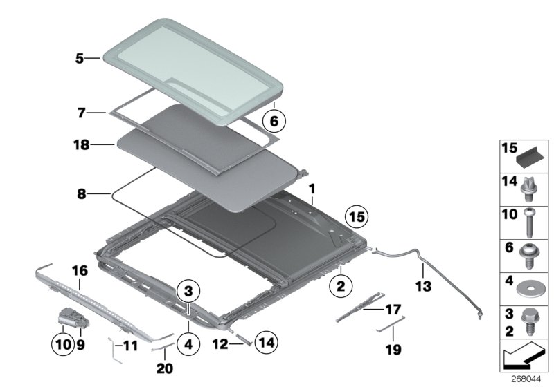 Lift-up-and-slide-back sunroof