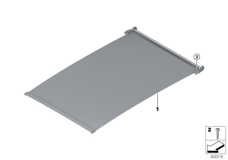 Panorama glass roof, roller blind