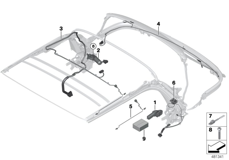 Convertible top electr.system/harness