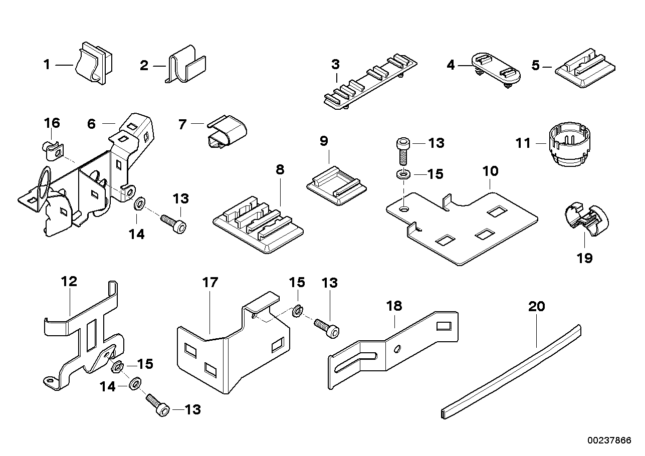 Various cable holders