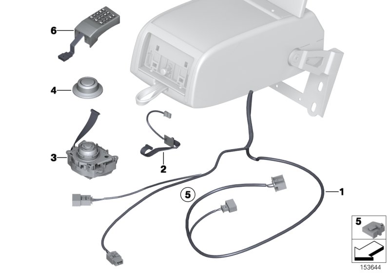 Wiring, centre armrest