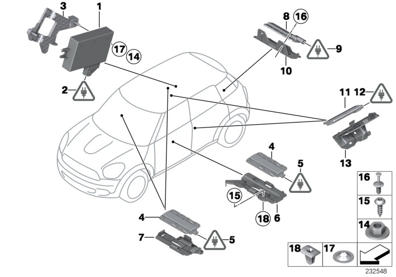 Control unit/antennas passive access