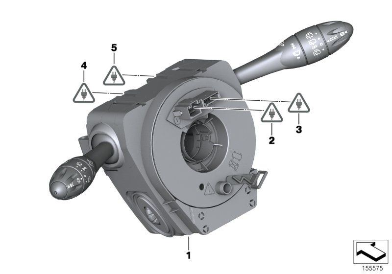 Switch cluster steering column