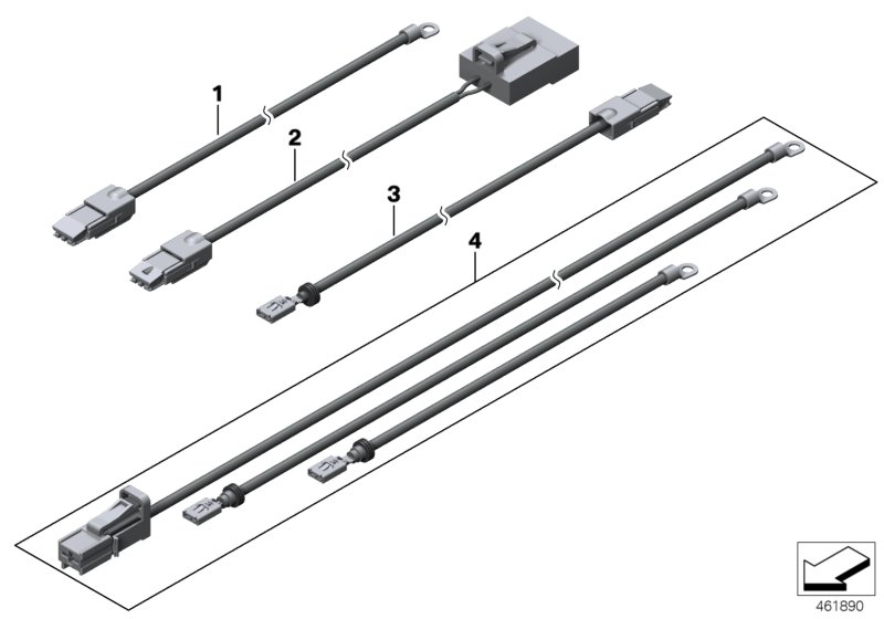 B+ cable sets, main wiring harness