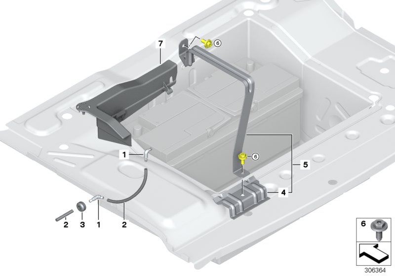 Battery holder and mounting parts