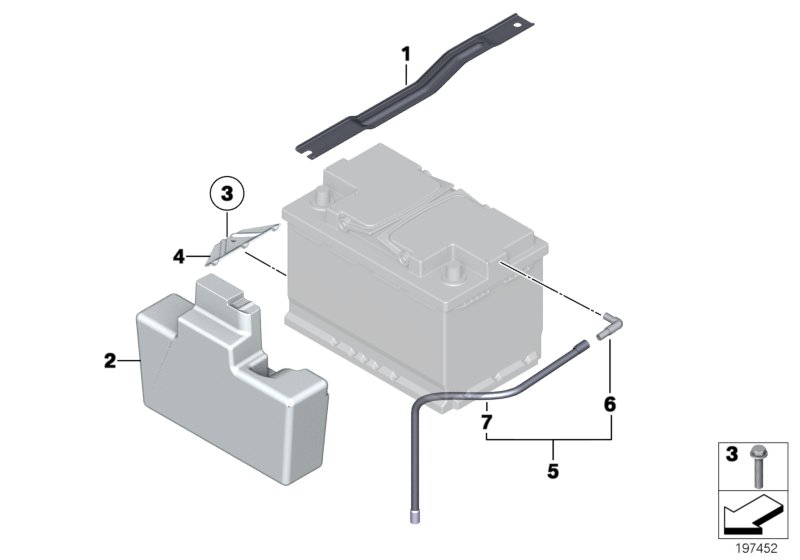 Battery holder and mounting parts