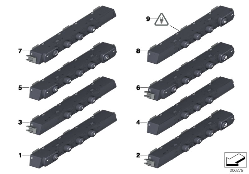 Op. unit, suppl. seat functions, front