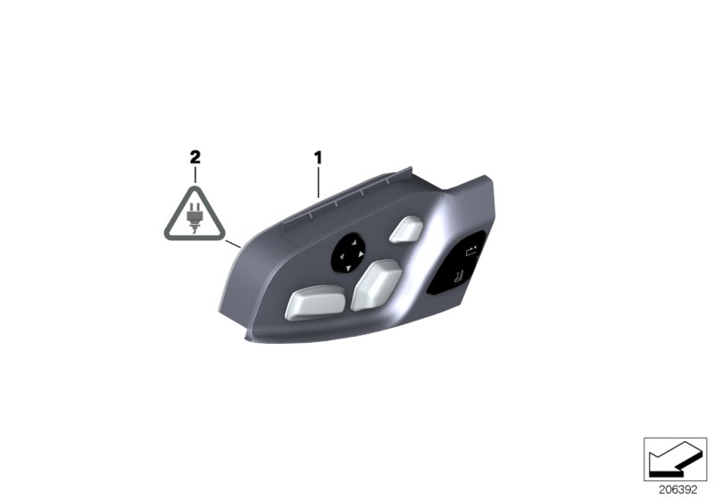 Switch, seat adjustment, rear cabin