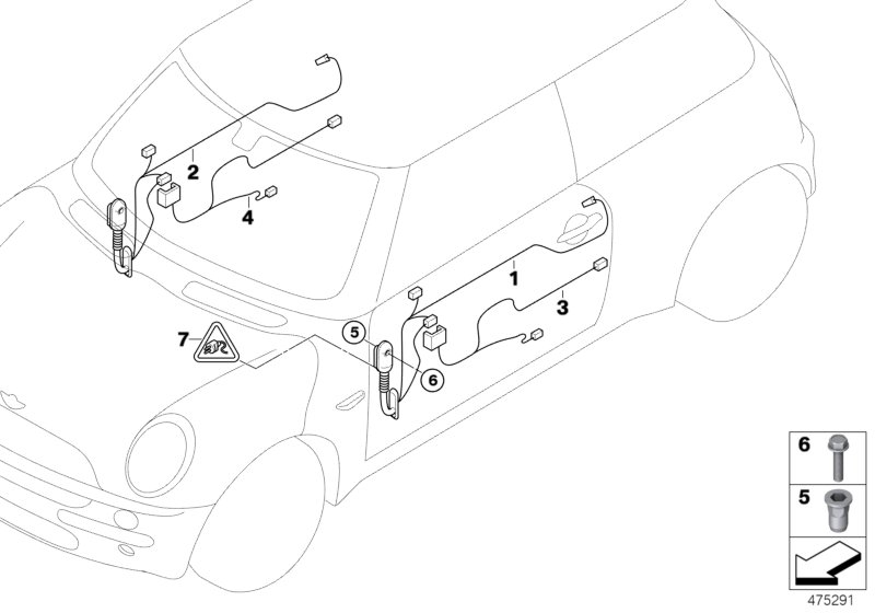 Door wiring harness